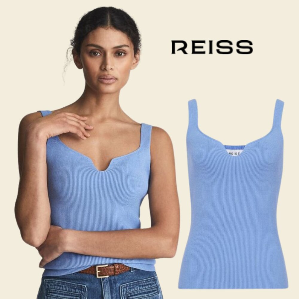 🎽REISS | Blue Ribbed Tank Top | Size S 🎽